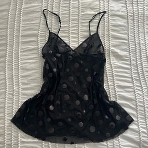 💋 Y2K BABYDOLL SHEER POLKA DOT TANK TOP